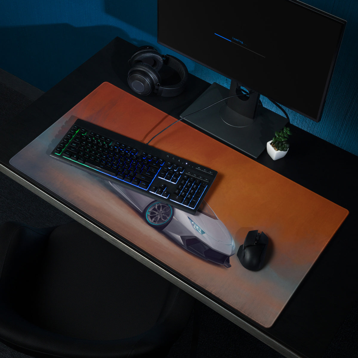 Lamborghini Huracán Inspired Gaming Mouse Pad – White Supercar Extended Desk Mat