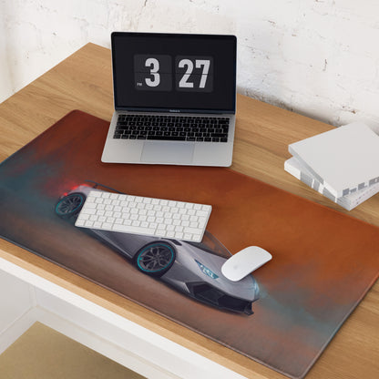 Lamborghini Huracán Inspired Gaming Mouse Pad – White Supercar Extended Desk Mat