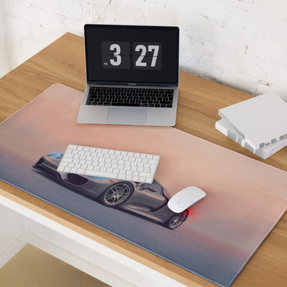 Porsche 918 Spyder Inspired Gaming Mouse Pad – Silver Hypercar Extended Desk Mat