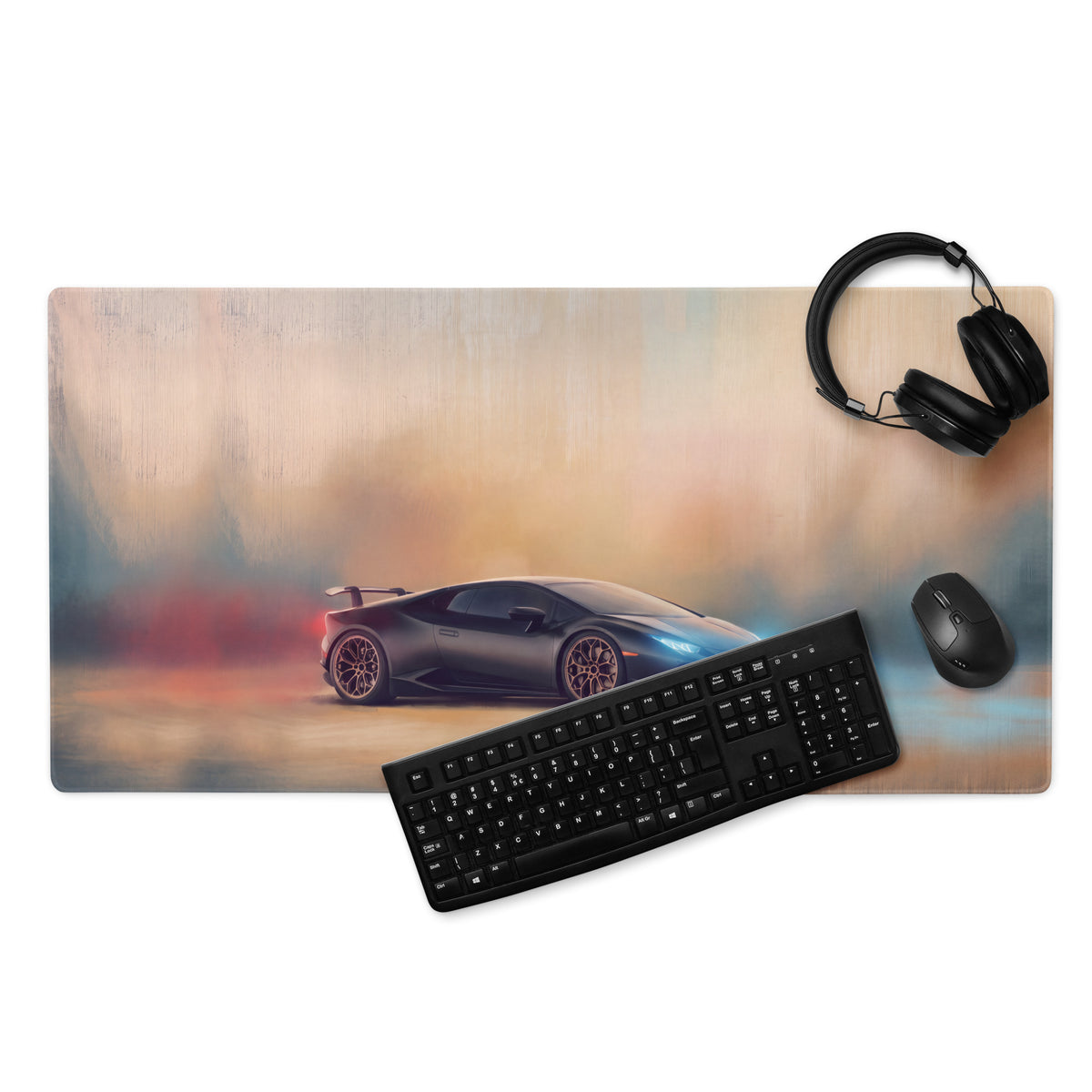 Lamborghini Huracán Inspired Gaming Mouse Pad – Black Supercar Extended Desk Mat