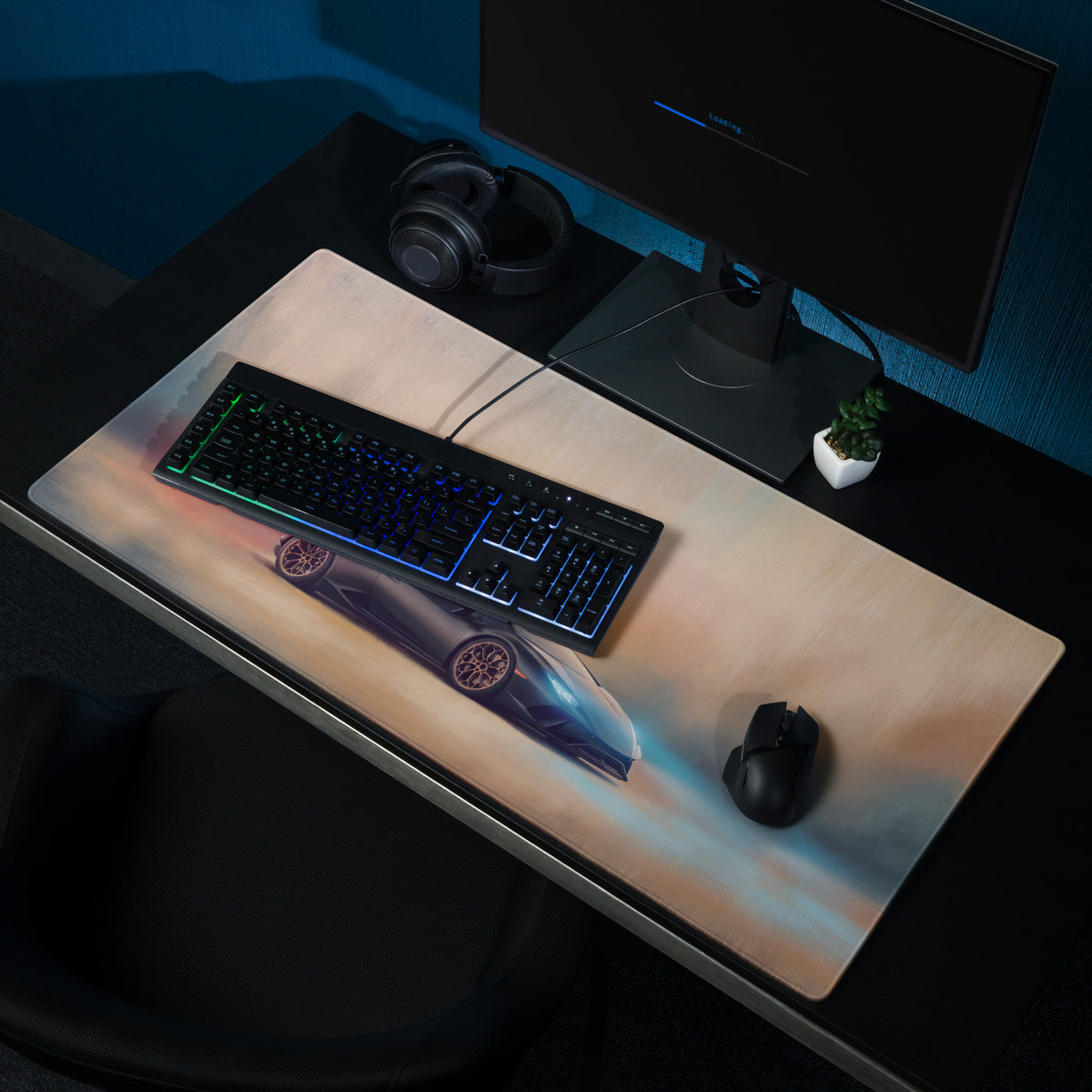 Lamborghini Huracán Inspired Gaming Mouse Pad – Black Supercar Extended Desk Mat
