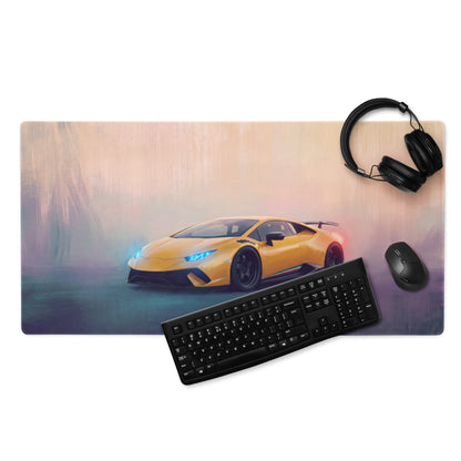 Lamborghini Huracán Inspired Gaming Mouse Pad – Yellow Supercar Extended Desk Mat