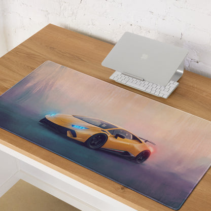 Lamborghini Huracán Inspired Gaming Mouse Pad – Yellow Supercar Extended Desk Mat