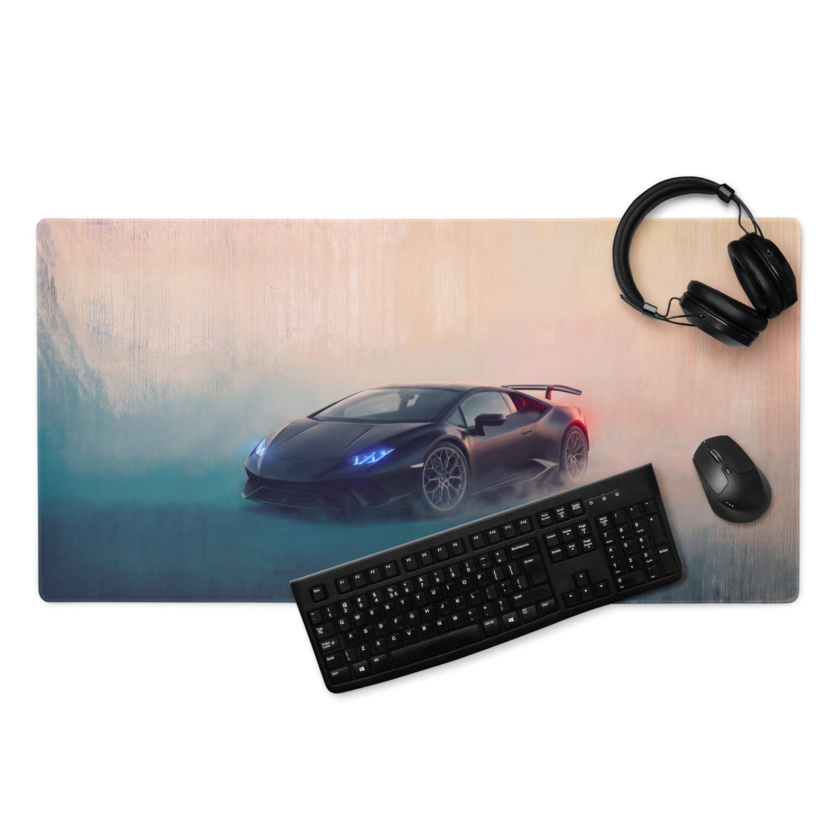 Lamborghini Huracán Inspired Gaming Mouse Pad – Black Supercar Extended Desk Mat