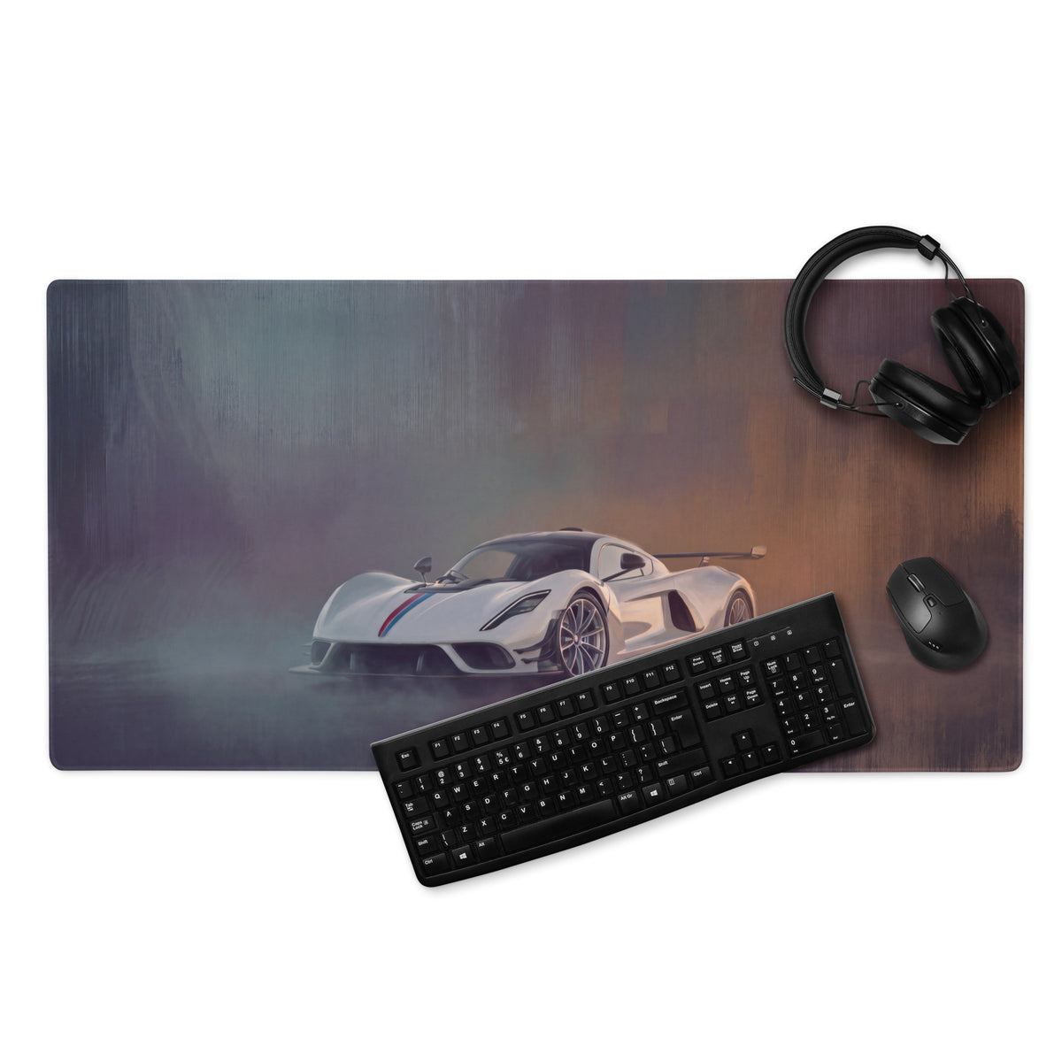Hennessey Venom F5 Inspired Gaming Mouse Pad – White Hypercar Extended Desk Mat