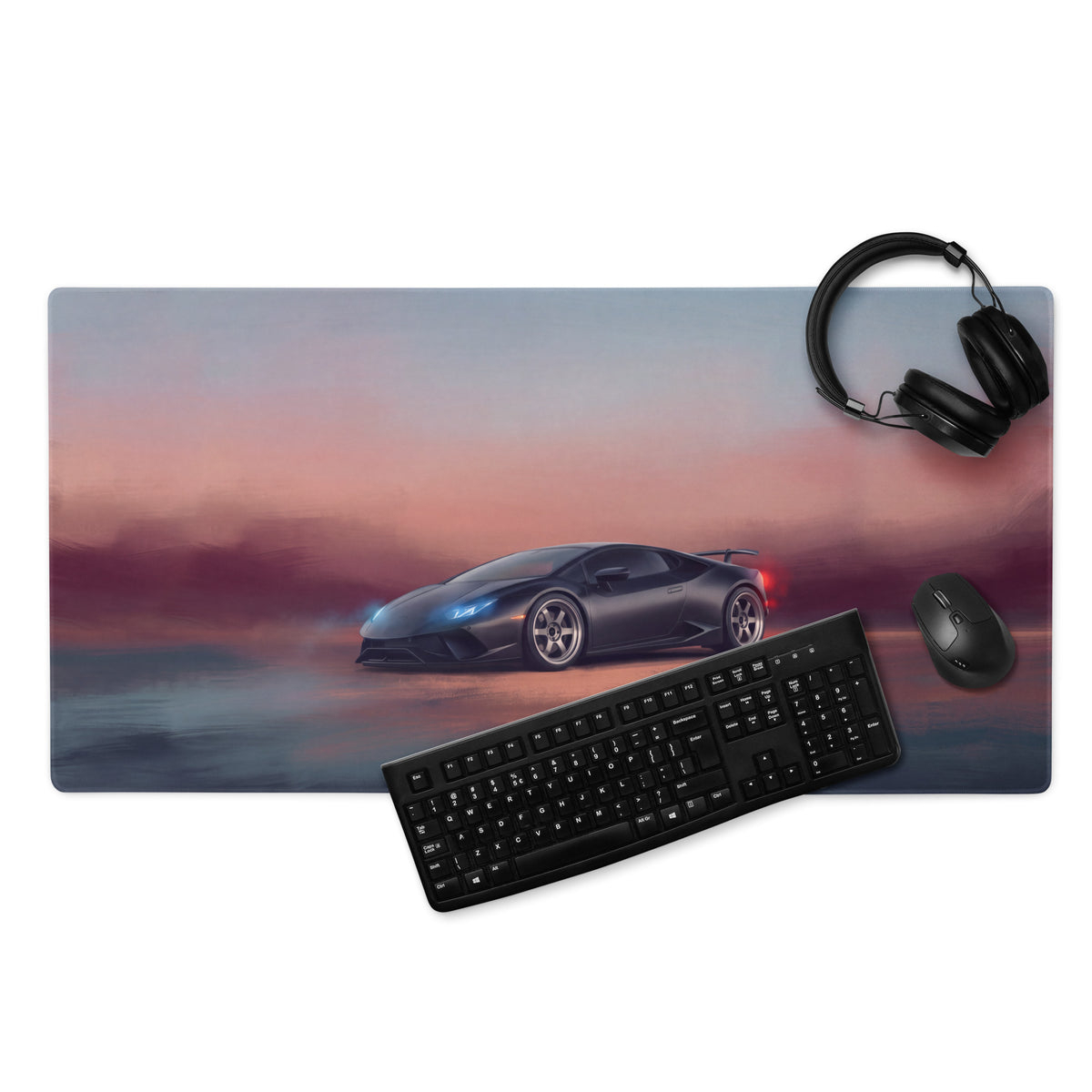 Lamborghini Huracán Inspired Gaming Mouse Pad – Black Supercar Extended Desk Mat