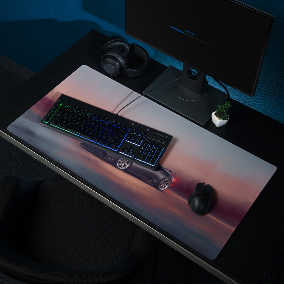Lamborghini Huracán Inspired Gaming Mouse Pad – Black Supercar Extended Desk Mat