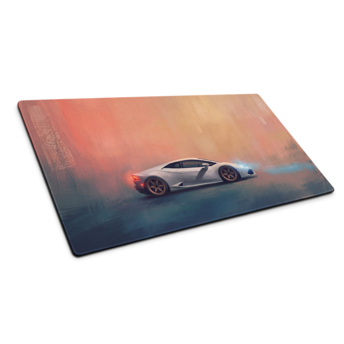 Lamborghini Huracán Inspired Gaming Mouse Pad – White Supercar Extended Desk Mat