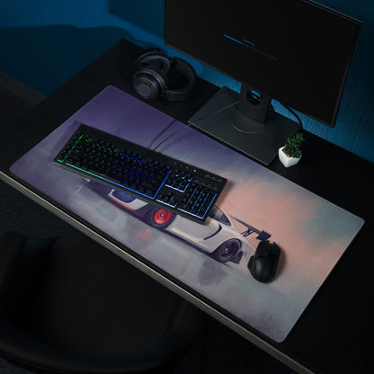 Porsche 911 GT3 RS Inspired Gaming Mouse Pad – White Race Car Extended Desk Mat
