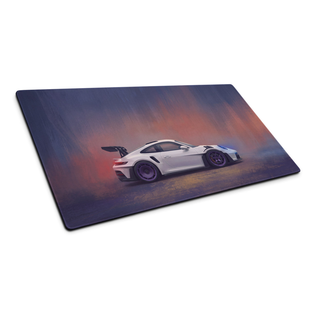Porsche 911 GT3 RS Inspired Gaming Mouse Pad – White Race Car Extended Desk Mat