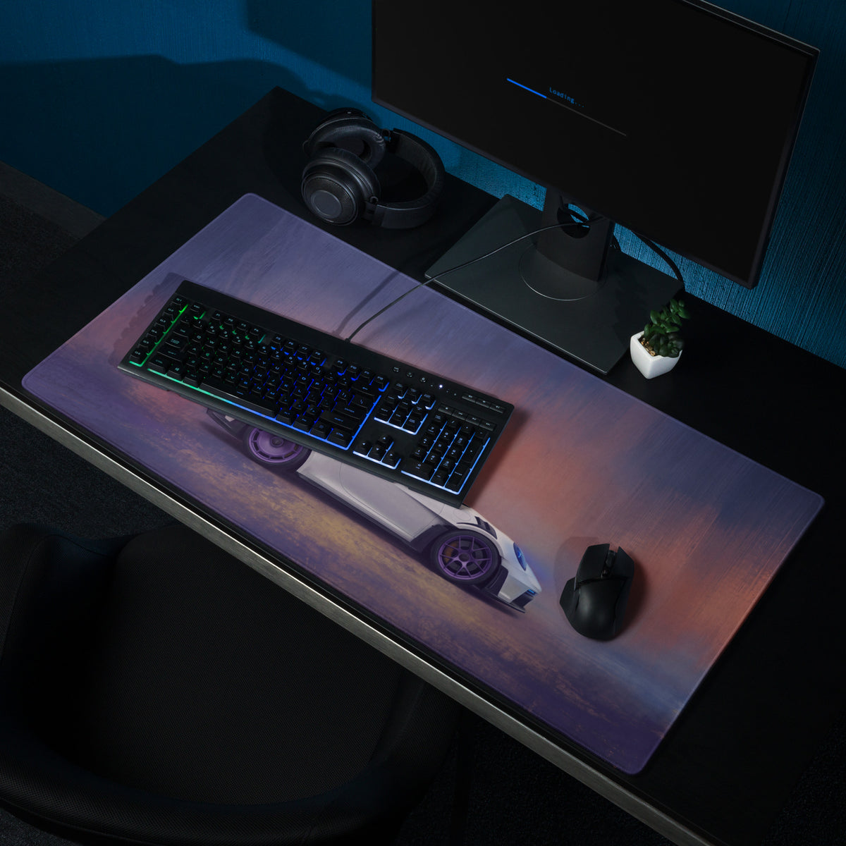 Porsche 911 GT3 RS Inspired Gaming Mouse Pad – White Race Car Extended Desk Mat