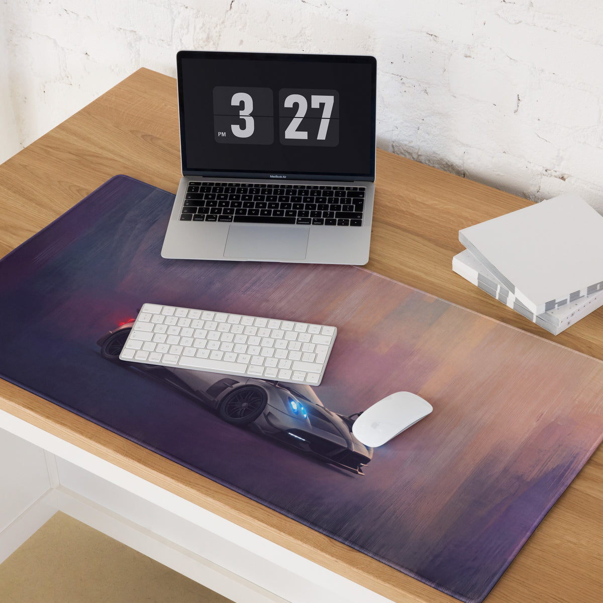 Pagani Huayra Inspired Gaming Mouse Pad – Silver Hypercar Extended Desk Mat