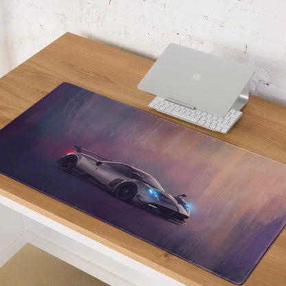 Pagani Huayra Inspired Gaming Mouse Pad – Silver Hypercar Extended Desk Mat