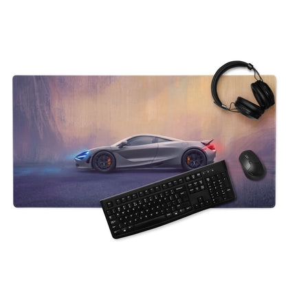 McLaren 720S Inspired Gaming Mouse Pad – Silver Supercar Extended Desk Mat