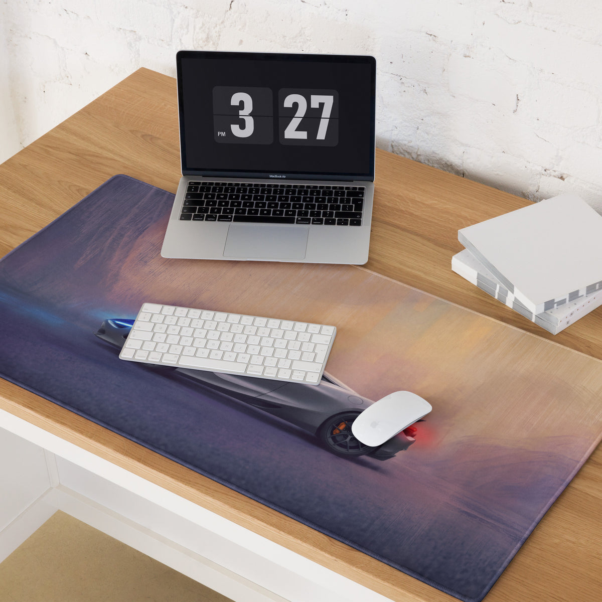 McLaren 720S Inspired Gaming Mouse Pad – Silver Supercar Extended Desk Mat