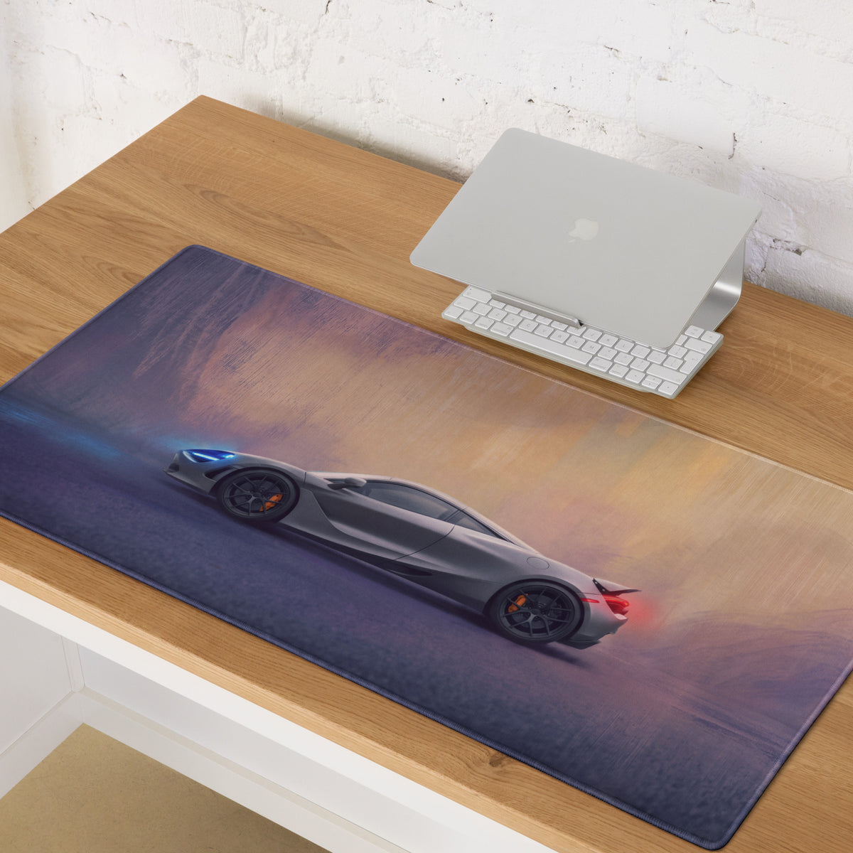 McLaren 720S Inspired Gaming Mouse Pad – Silver Supercar Extended Desk Mat
