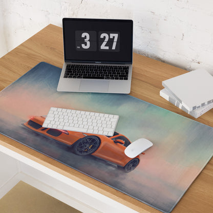 Porsche 911 GT3 RS Inspired Gaming Mouse Pad – Orange Race Car Extended Desk Mat