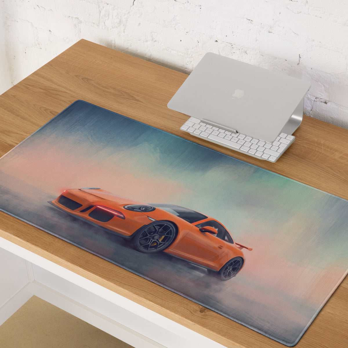 Porsche 911 GT3 RS Inspired Gaming Mouse Pad – Orange Race Car Extended Desk Mat