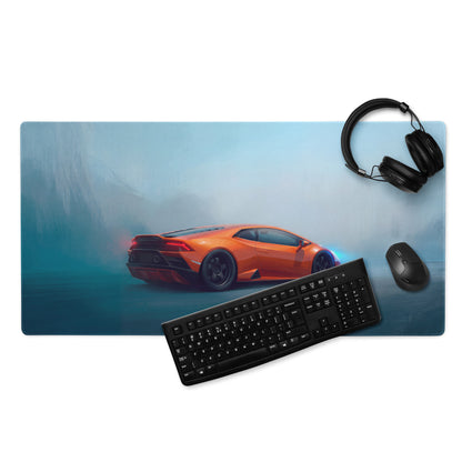 Lamborghini Huracán Inspired Gaming Mouse Pad – Orange Supercar Extended Desk Mat