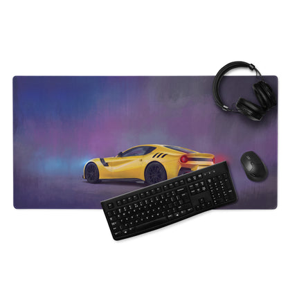 Ferrari F12tdf Inspired Gaming Mouse Pad – Yellow Supercar Extended Desk Mat