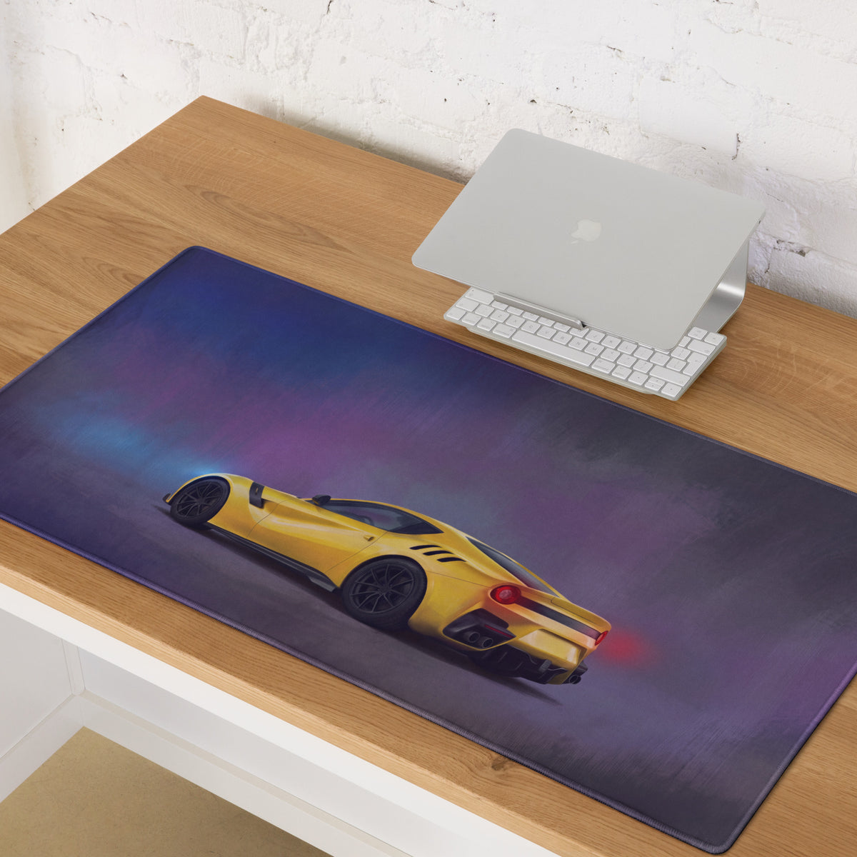 Ferrari F12tdf Inspired Gaming Mouse Pad – Yellow Supercar Extended Desk Mat