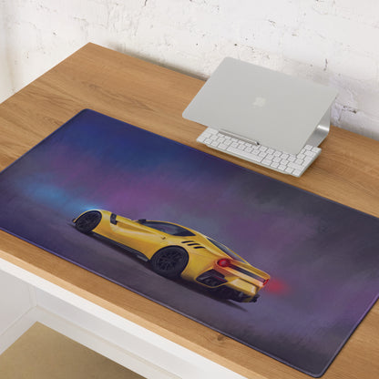 Ferrari F12tdf Inspired Gaming Mouse Pad – Yellow Supercar Extended Desk Mat
