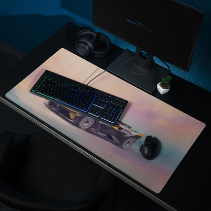 Bugatti Bolide Inspired Gaming Mouse Pad – Yellow and Black Track Hypercar Extended Desk Mat