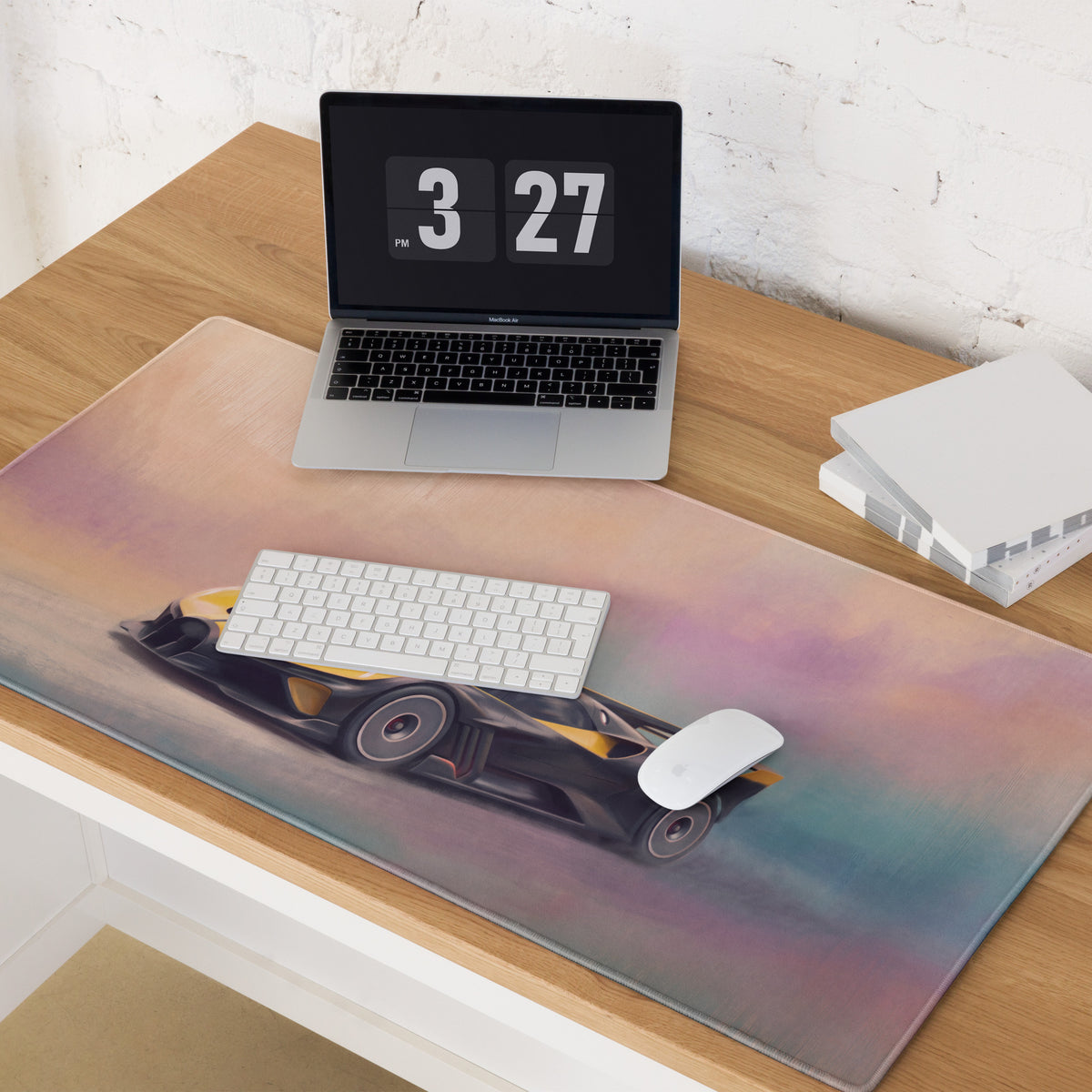 Bugatti Bolide Inspired Gaming Mouse Pad – Yellow and Black Track Hypercar Extended Desk Mat