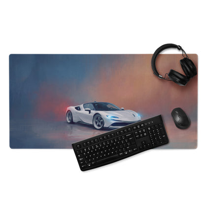 Ferrari SF90 Stradale Inspired Heavy-Duty Gaming Desk Mat – Non-Slip Rubber Base Mousepad