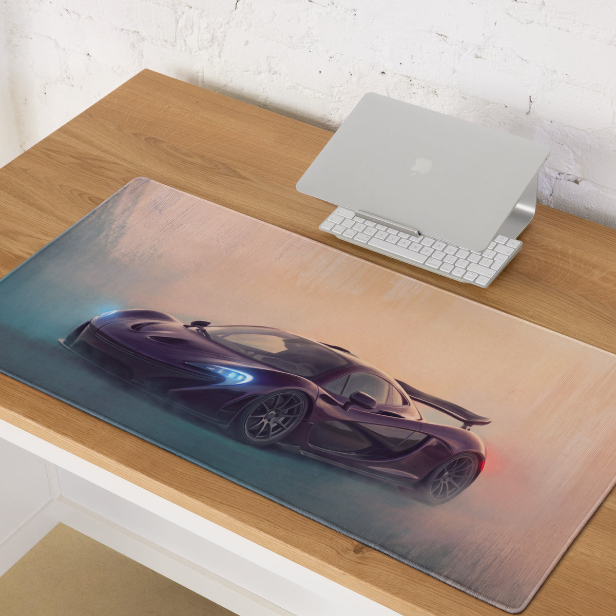 McLaren P1 Inspired Aesthetic Desk Mat – Non-Slip Rubber Base Gaming Mousepad