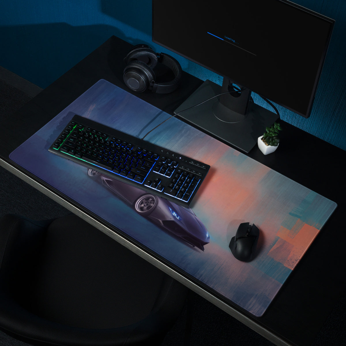 Lamborghini Huracán Inspired Stealth Edition Desk Mat – Non-Slip Surface Gaming Mousepad