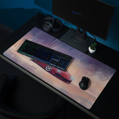 Lamborghini Huracán Inspired Rosso Edition Desk Mat – Stitched Edge Gaming Mousepad