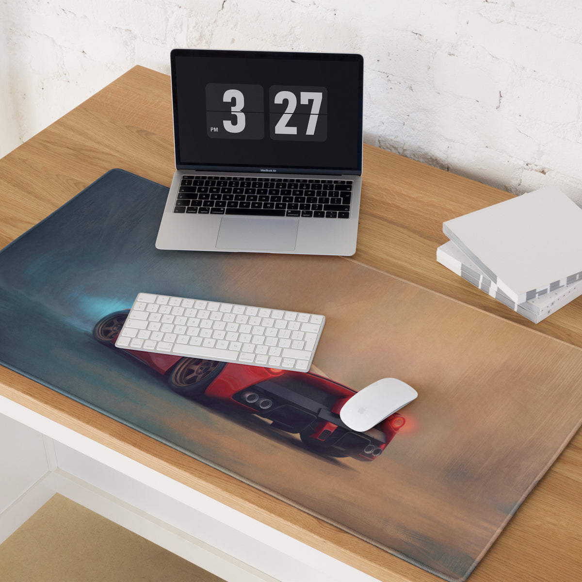 Ferrari LaFerrari Inspired Crimson Desk Mat – Non-Slip Base Gaming Mousepad