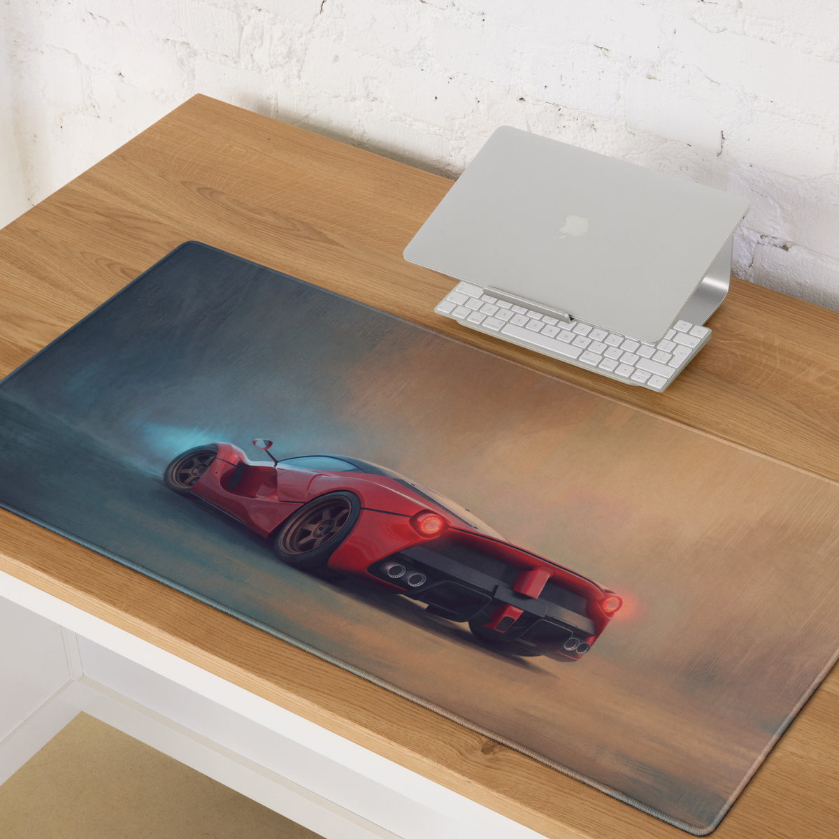 Ferrari LaFerrari Inspired Crimson Desk Mat – Non-Slip Base Gaming Mousepad