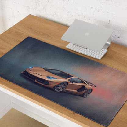 Lamborghini Aventador SVJ Inspired Gold Edition Desk Pad – Precision Control Gaming Mouse Mat