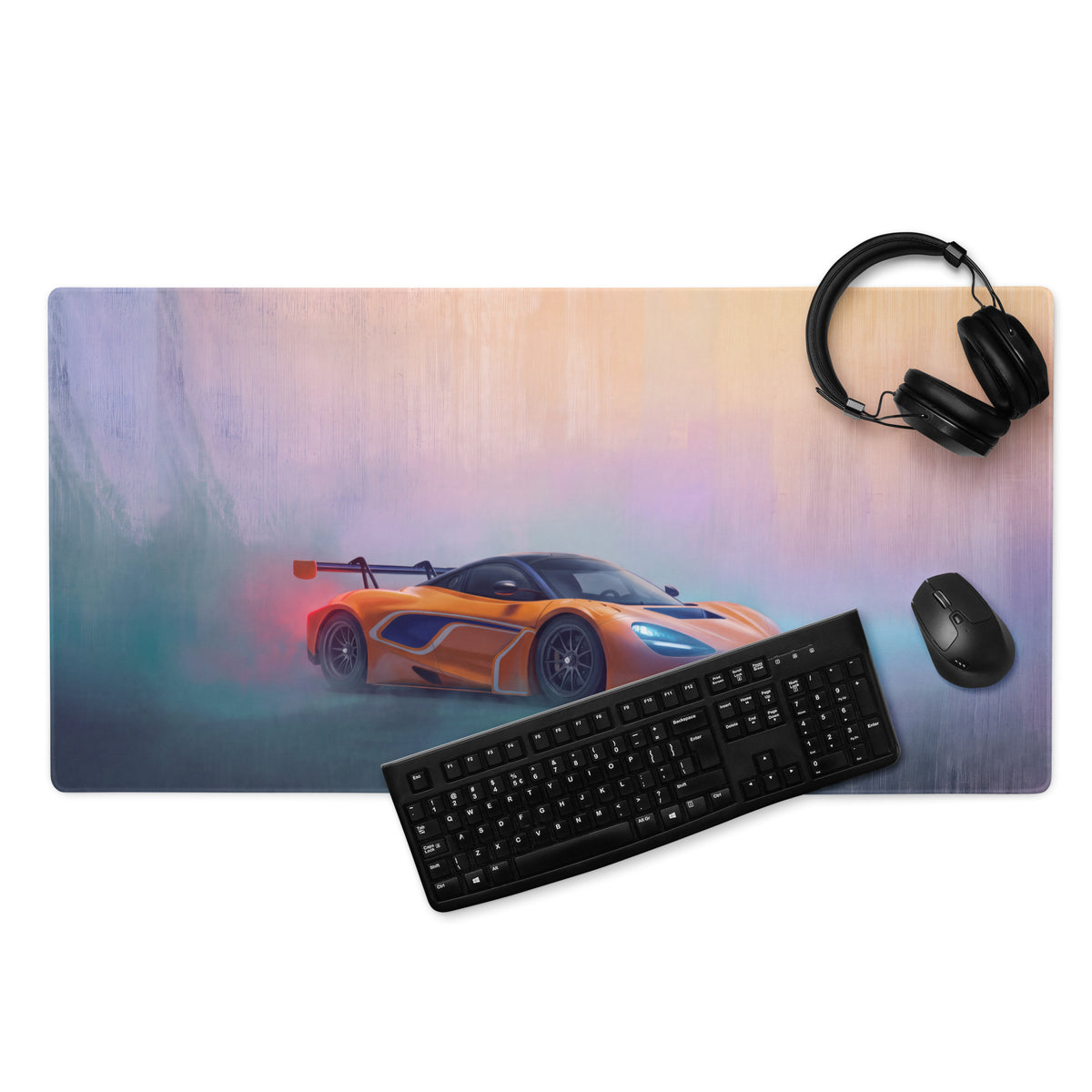 McLaren 720S GT3 Inspired Sunset Edition Desk Pad – Anti-Slip Rubber Setup Mousepad