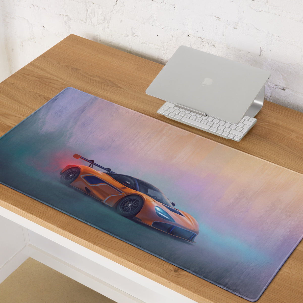 McLaren 720S GT3 Inspired Sunset Edition Desk Pad – Anti-Slip Rubber Setup Mousepad