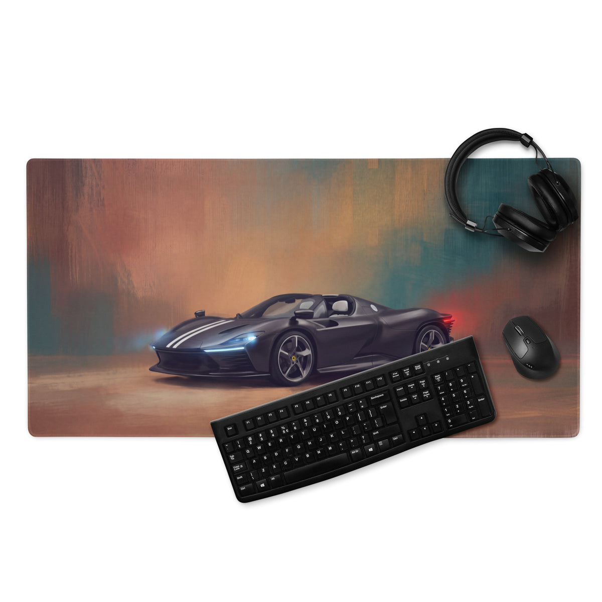 Ferrari Daytona SP3 Inspired Onyx Desk Mat – Premium Edge-Stitched PC Gaming Mousepad