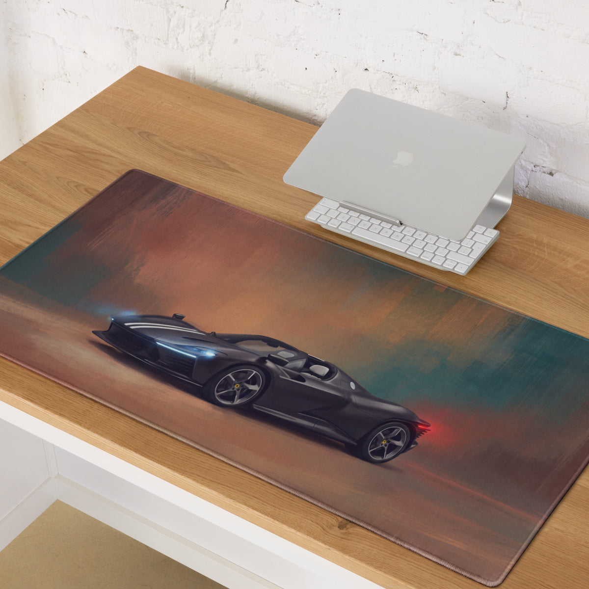 Ferrari Daytona SP3 Inspired Onyx Desk Mat – Premium Edge-Stitched PC Gaming Mousepad