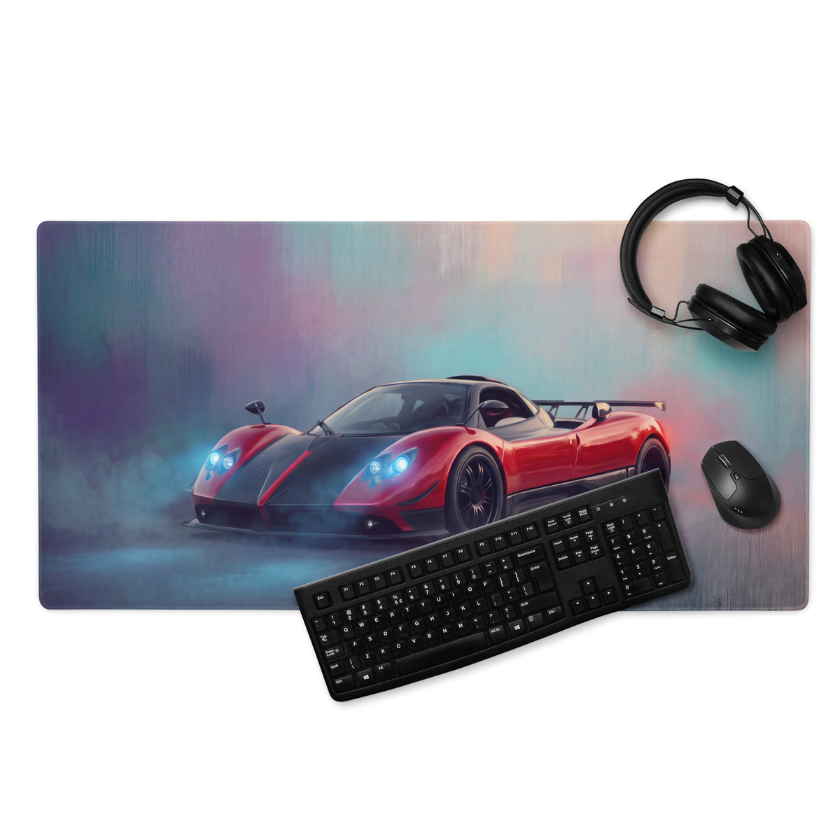 Pagani Zonda Inspired Rosso Edition Desk Mat – Premium Stitched Edge Gaming Mousepad