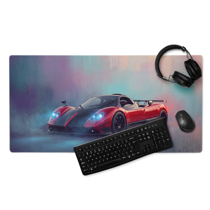 Pagani Zonda Inspired Rosso Edition Desk Mat – Premium Stitched Edge Gaming Mousepad