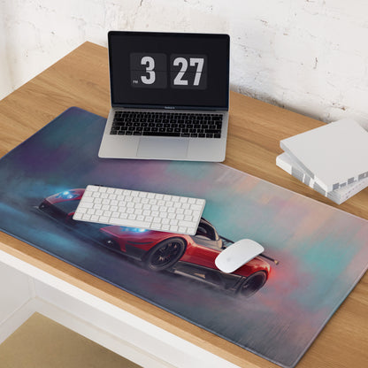 Pagani Zonda Inspired Rosso Edition Desk Mat – Premium Stitched Edge Gaming Mousepad
