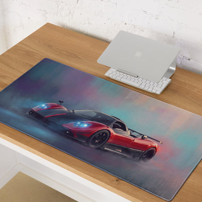 Pagani Zonda Inspired Rosso Edition Desk Mat – Premium Stitched Edge Gaming Mousepad