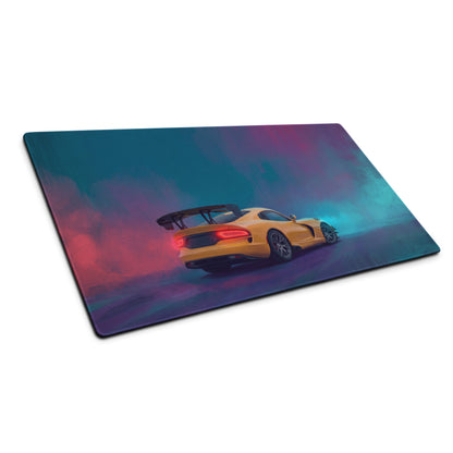 Dodge Viper ACR Inspired Yellow Edition Desk Mat – Non-Slip Rubber Gaming Mousepad