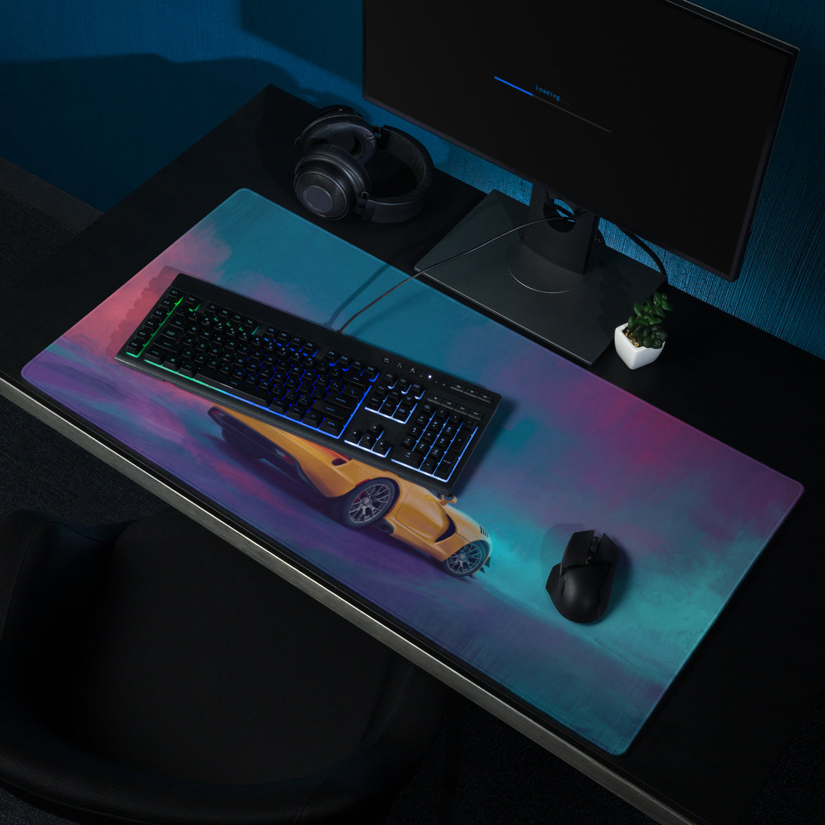 Dodge Viper ACR Inspired Yellow Edition Desk Mat – Non-Slip Rubber Gaming Mousepad