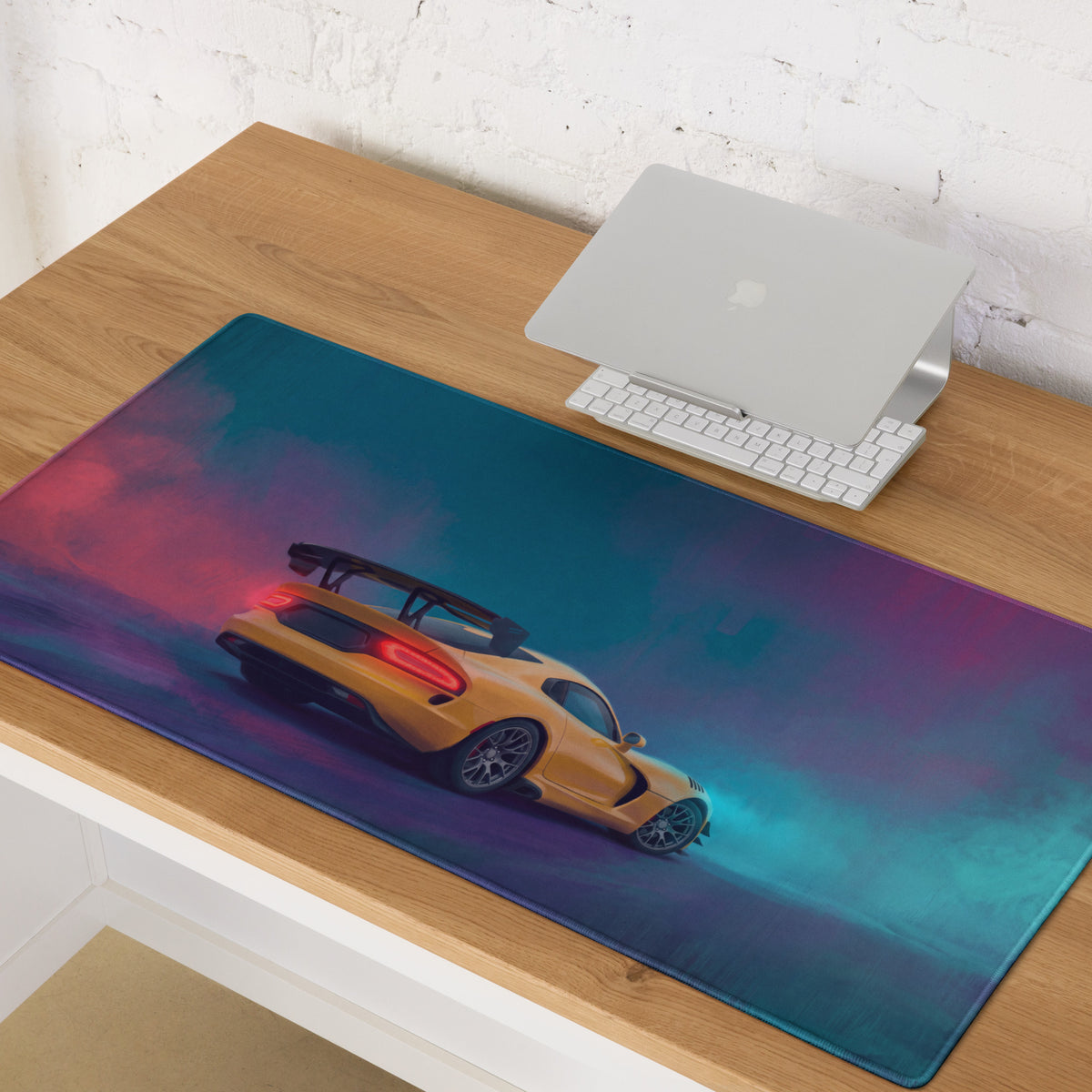 Dodge Viper ACR Inspired Yellow Edition Desk Mat – Non-Slip Rubber Gaming Mousepad