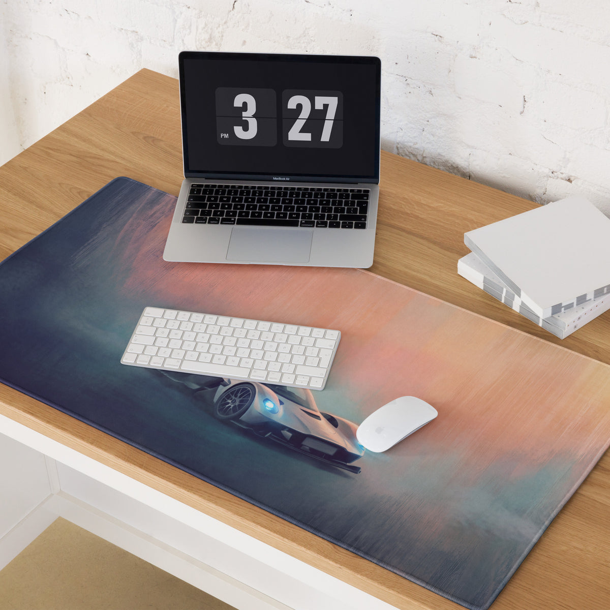 Aston Martin Valkyrie Inspired Silver Arrow Desk Mat – Ultra-Glide Cloth Setup Mousepad