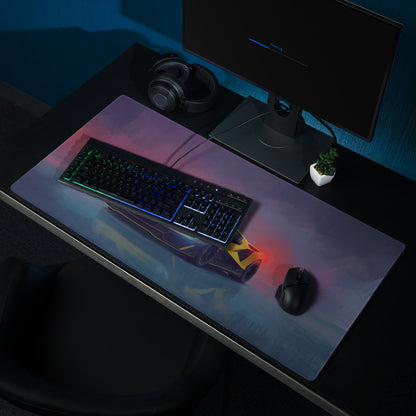 Lamborghini Revuelto inspired giallo xl gaming mousepad with high precision translucent purple and blue gradient design