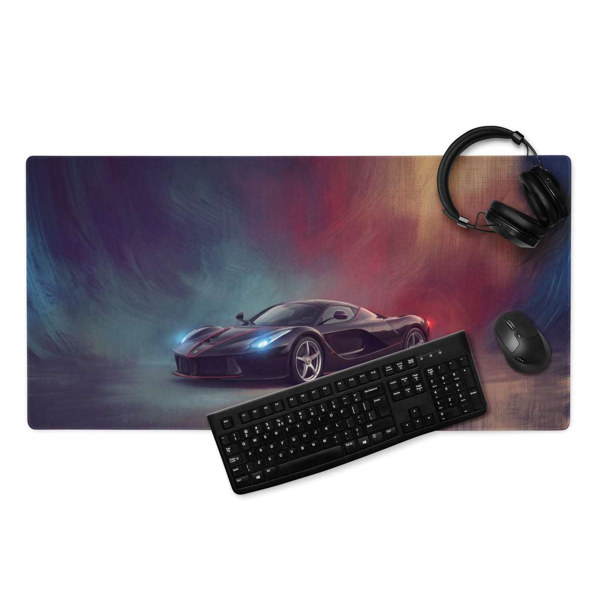 Ferrari LaFerrari Inspired Nero Edition Desk Pad – Precision Tracking XL Mouse Mat