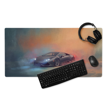 Lamborghini Huracán Inspired Shadow Edition Desk Mat – Heavy-Duty Rubber Base Mousepad